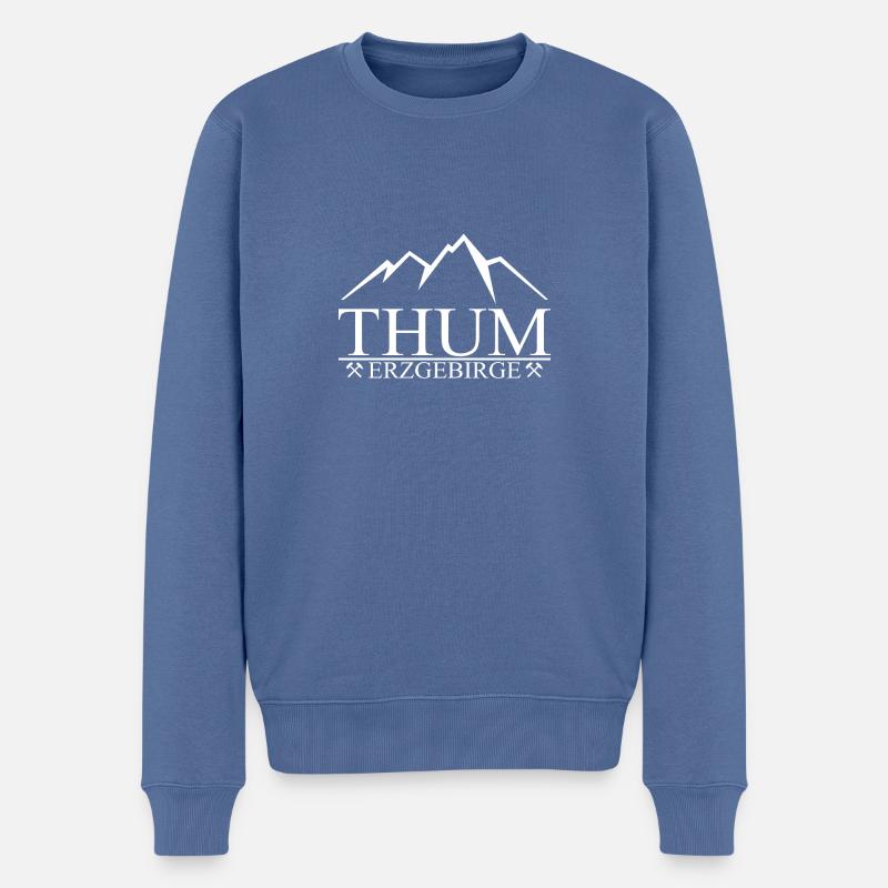 Thum Erzgebirge Berge - Männer Premium Bio Pullover - Taubenblau