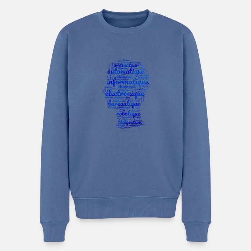 Computer synonym - Pull Premium bio Homme - bleu pigeon