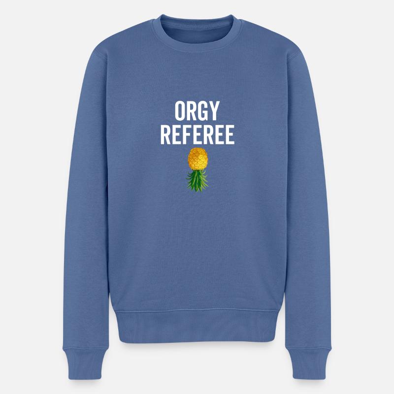 Orgie Schiedsrichter - Männer Premium Bio Pullover - Taubenblau