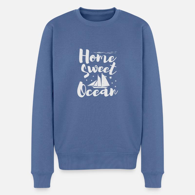 ACCUEIL SWEET OCEAN 2 - Pull Premium bio Homme - bleu pigeon