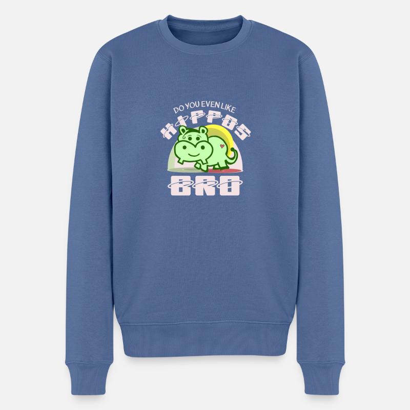 Dicton d’hippopotame - Pull Premium bio Homme - bleu pigeon