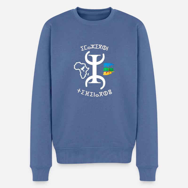 kabyle T-shirt graffiti Le Printemps berbère - Pull Premium bio Homme - bleu pigeon