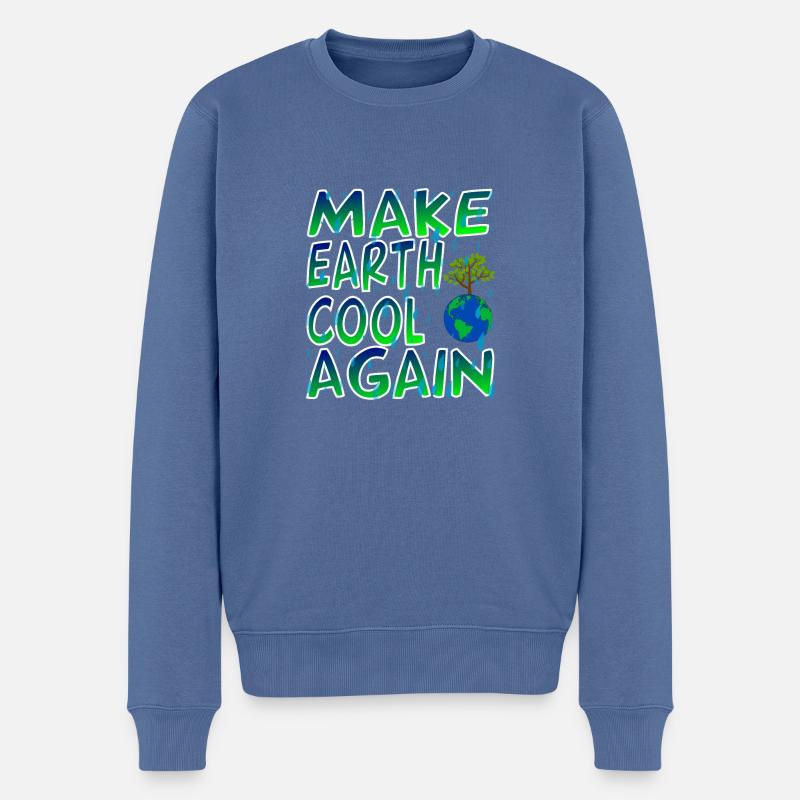 Make Earth Cool Again - Männer Premium Bio Pullover - Taubenblau