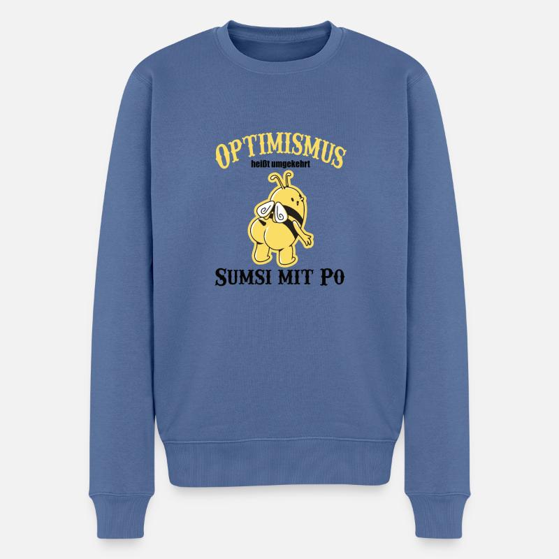 optimismus Bee Biene - Männer Premium Bio Pullover - Taubenblau