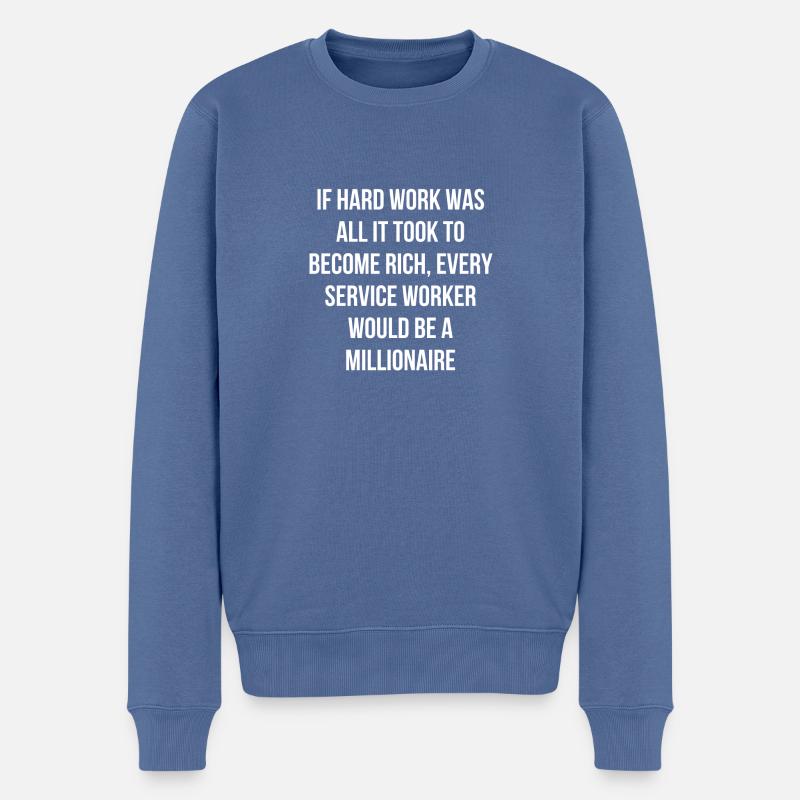 service gastronomie Travail Anglais - Pull Premium bio Homme - bleu pigeon