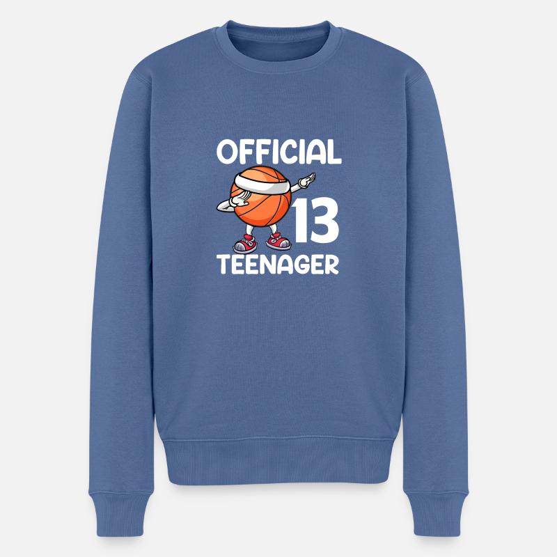 Basketball - Männer Premium Bio Pullover - Taubenblau