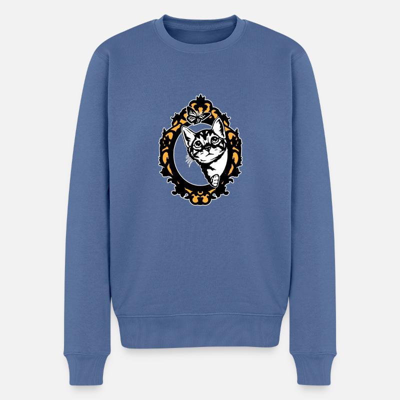 Babykatze - Männer Premium Bio Pullover - Taubenblau