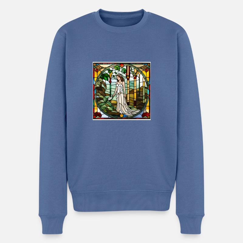 Verre de mariée - design à l’ancienne - Pull Premium bio Homme - bleu pigeon
