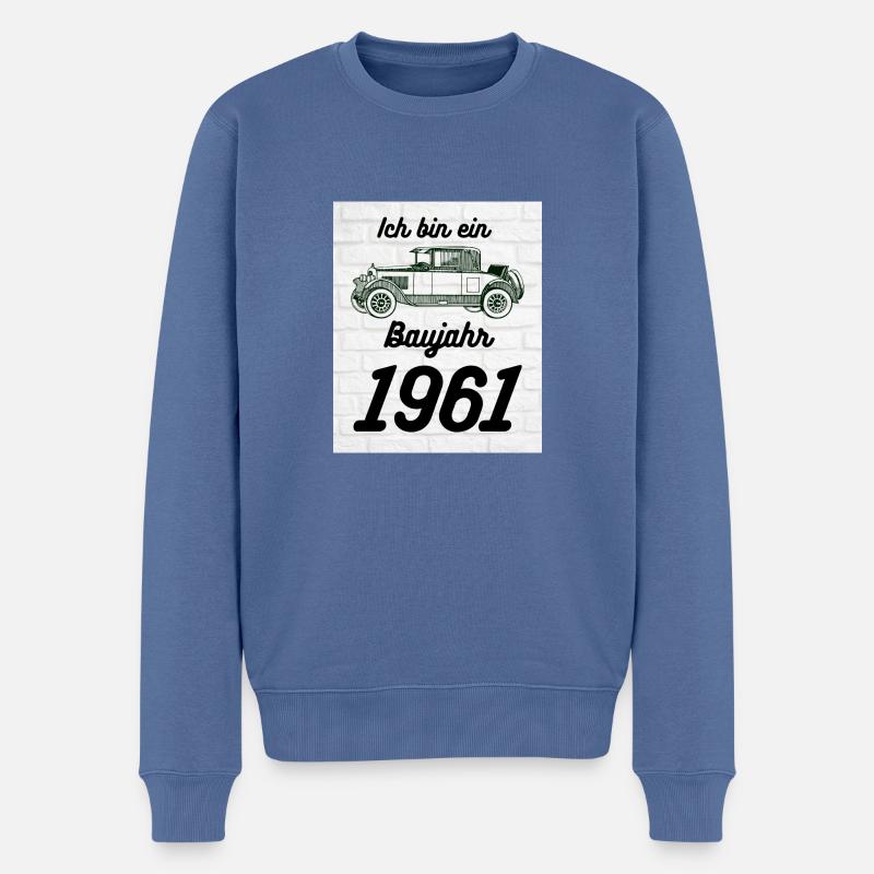 Oldtimer 1961 - Männer Premium Bio Pullover - Taubenblau
