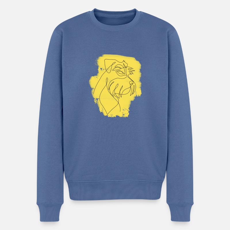 SCHNAUZER jaune une ligne - Pull Premium bio Homme - bleu pigeon