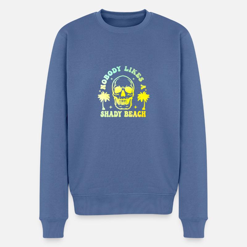 Nobody Likes Shady Beach - Männer Premium Bio Pullover - Taubenblau