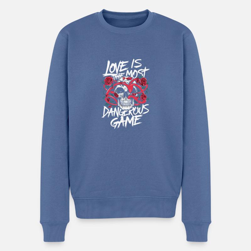 JEU LOVE IS BEAUTIFUL - Pull Premium bio Homme - bleu pigeon
