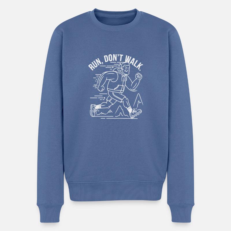 LAUFEN, NICHT GEHEN - Männer Premium Bio Pullover - Taubenblau