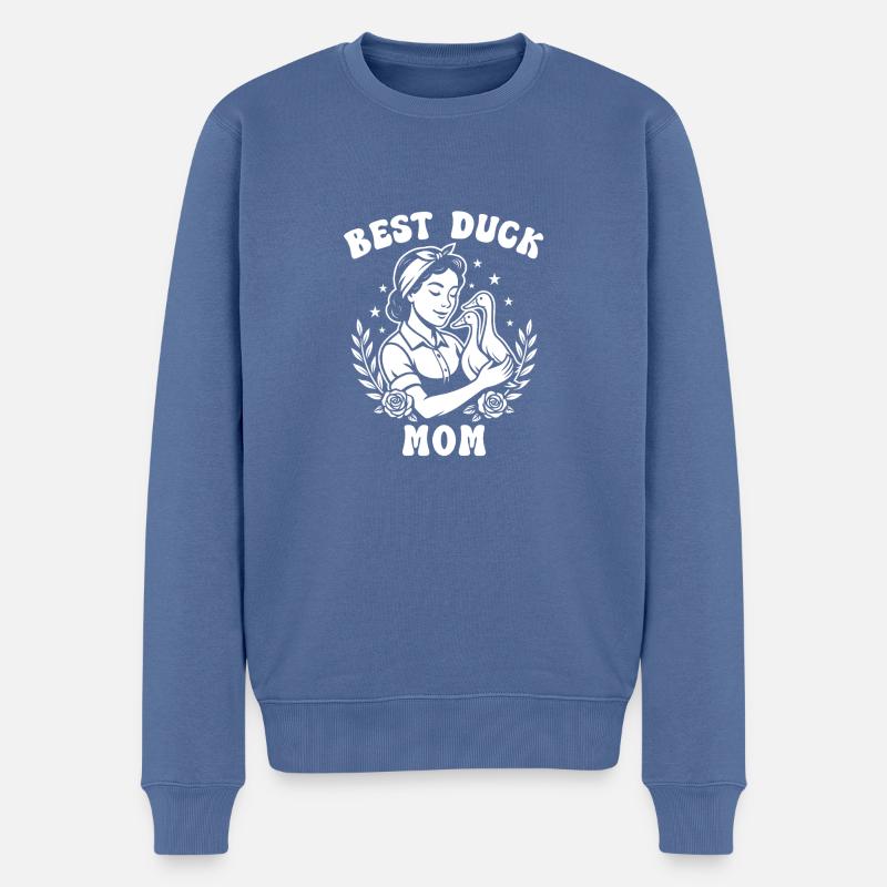 Beste Laufenten Mama - Laufentenzüchterin - Männer Premium Bio Pullover - Taubenblau