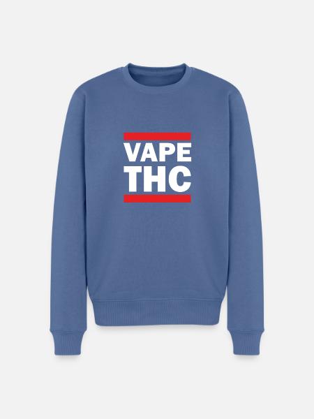 Vape THC White - Men's Premium Organic Jumper - stone blue