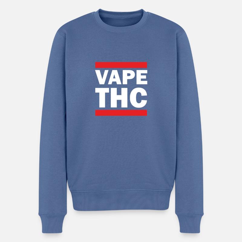 Vape THC White - Männer Premium Bio Pullover - Taubenblau