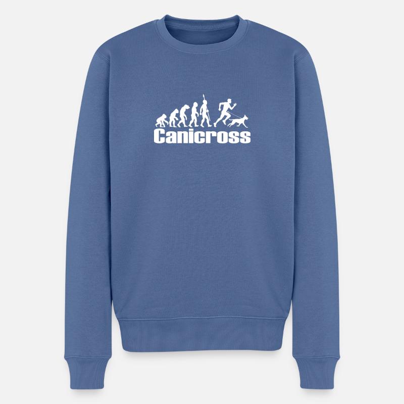 Canicross Evolution Hundesport Fitness - Männer Premium Bio Pullover - Taubenblau