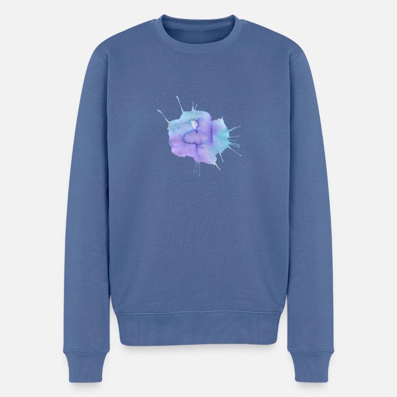 Farbklecks - Männer Premium Bio Pullover - Taubenblau