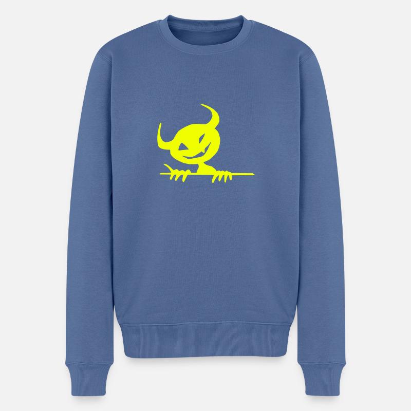 Teufelchen - Männer Premium Bio Pullover - Taubenblau