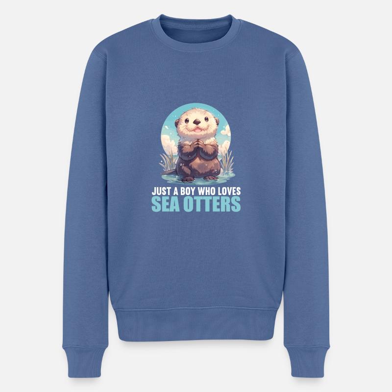 Loutre de mer - Pull Premium bio Homme - bleu pigeon
