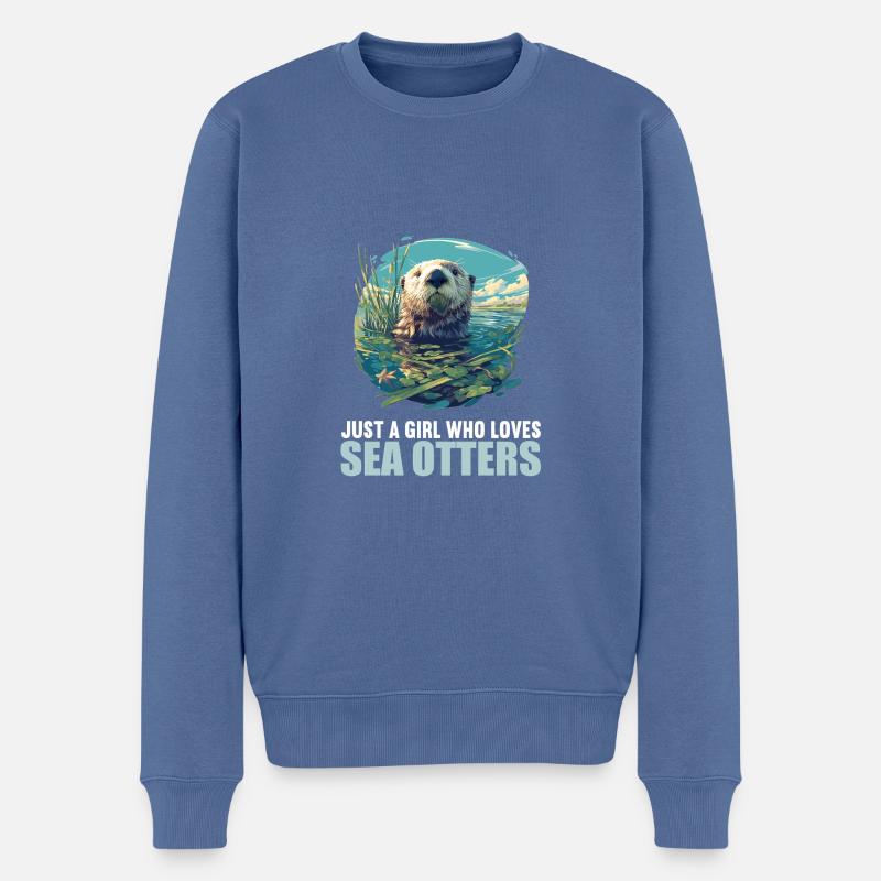 Seeotter - Männer Premium Bio Pullover - Taubenblau
