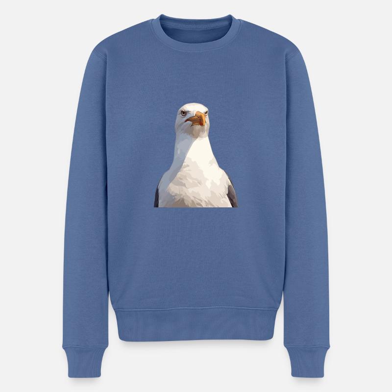 Mouettes Mouette - Pull Premium bio Homme - bleu pigeon