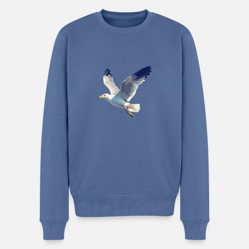 Mouettes Mouette - Pull Premium bio Homme - bleu pigeon