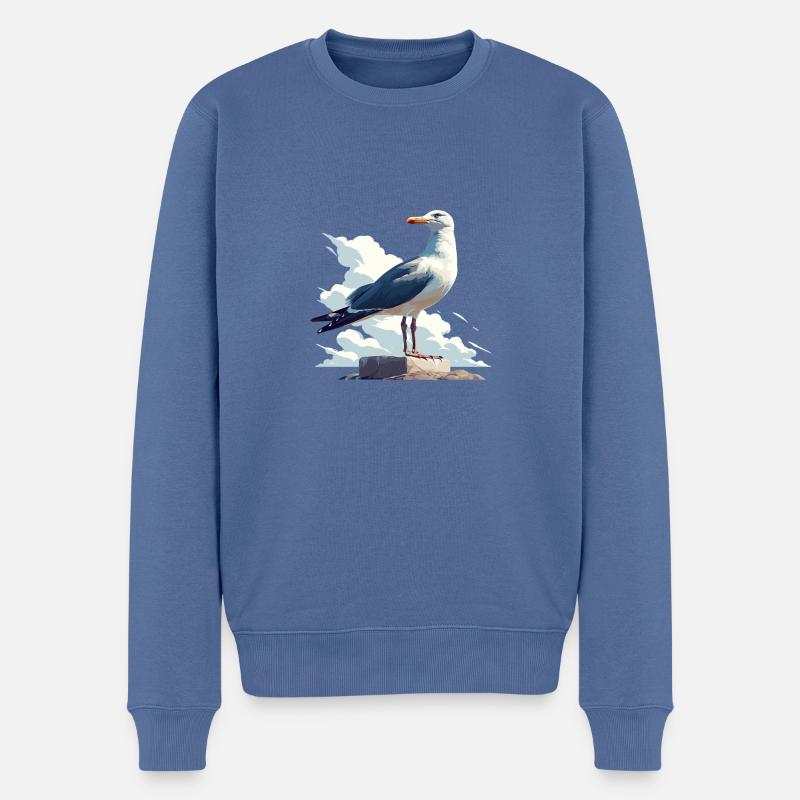 Möwen Möwe - Männer Premium Bio Pullover - Taubenblau