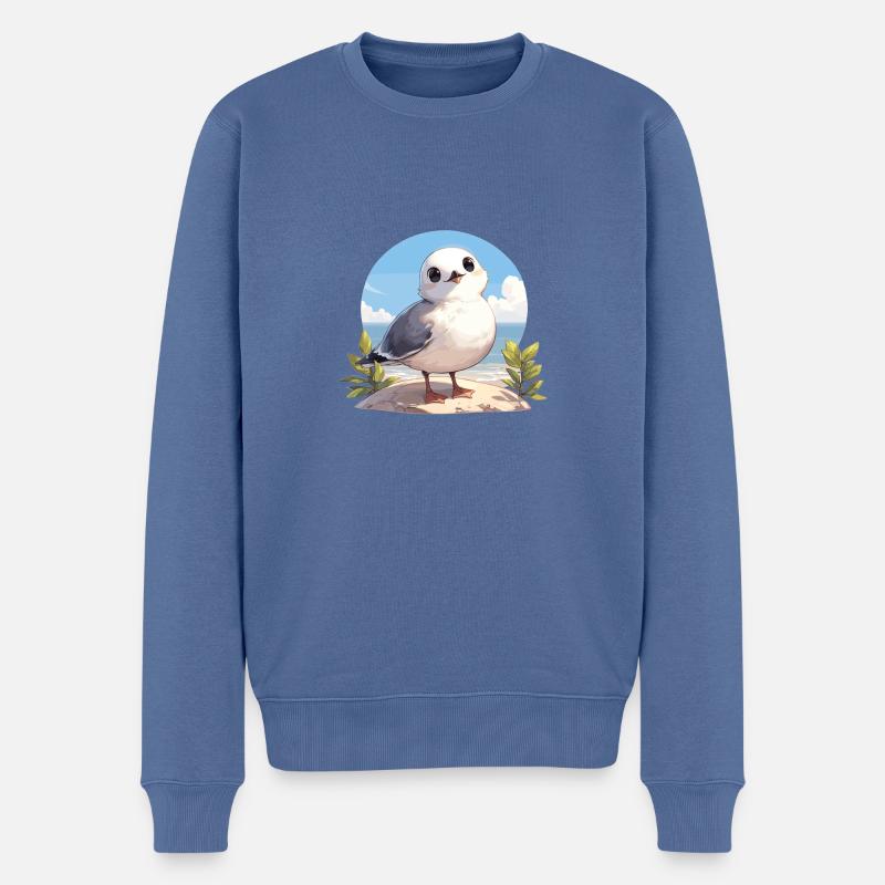 Möwen Möwe - Männer Premium Bio Pullover - Taubenblau