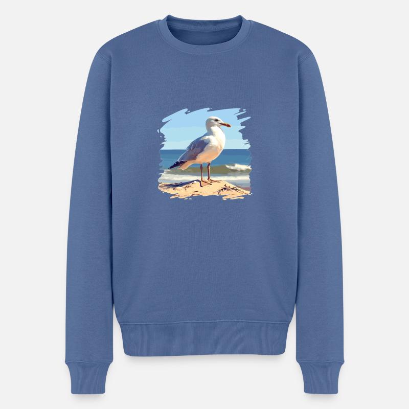 Mouettes Mouette - Pull Premium bio Homme - bleu pigeon