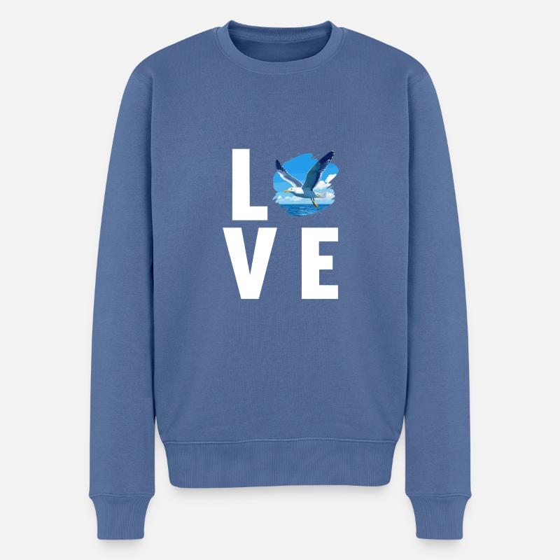 Mouettes Mouette - Pull Premium bio Homme - bleu pigeon