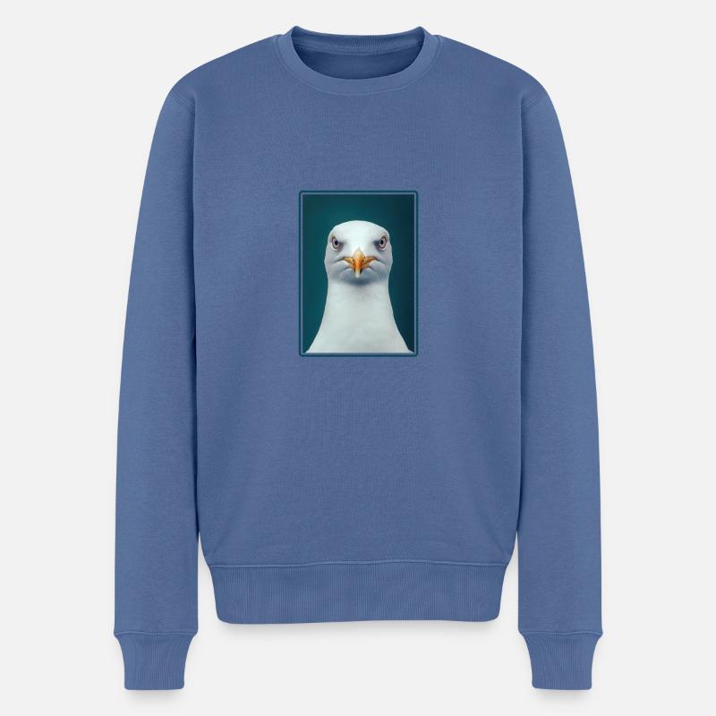 Mouettes Mouette - Pull Premium bio Homme - bleu pigeon