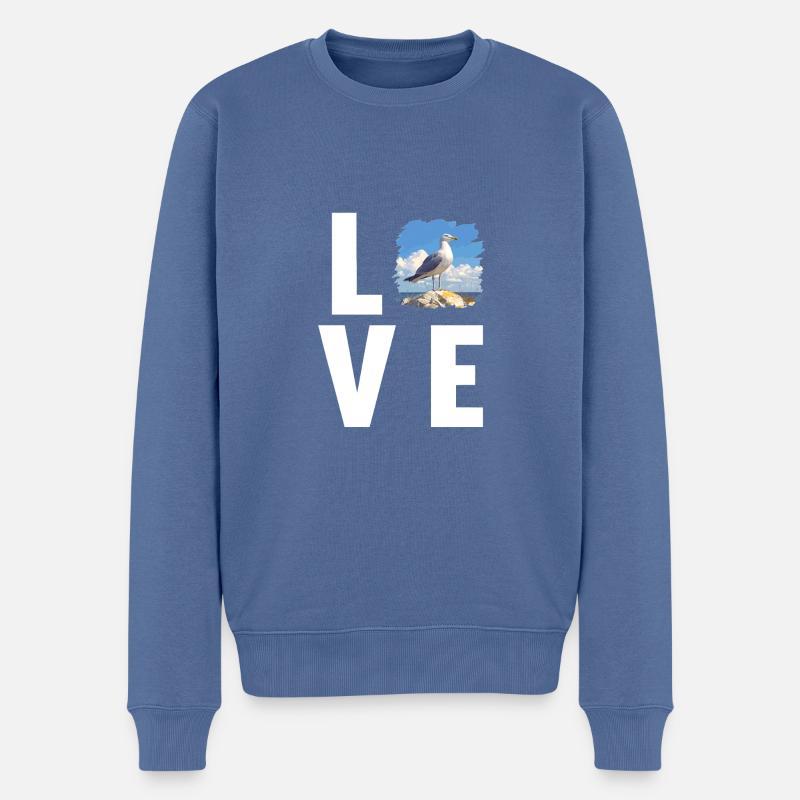 Mouettes Mouette - Pull Premium bio Homme - bleu pigeon