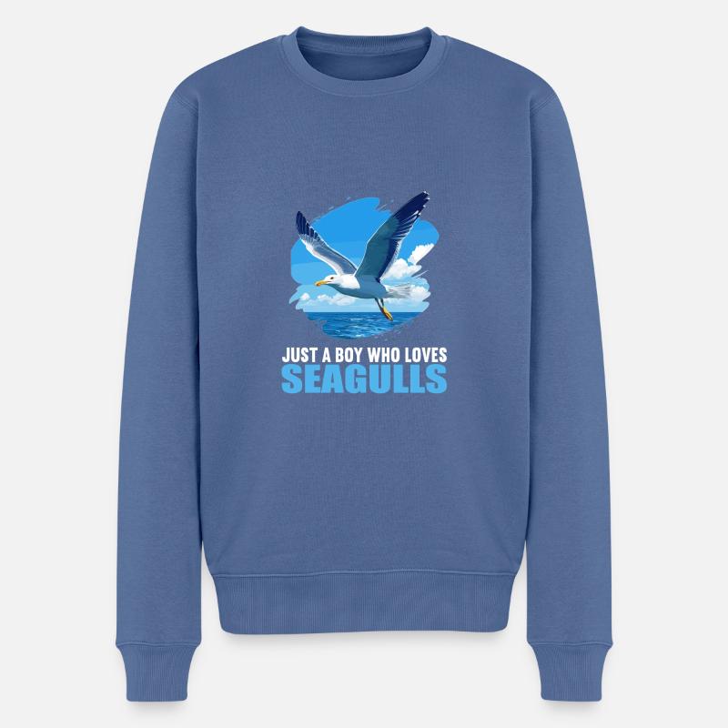 Möwen Möwe - Männer Premium Bio Pullover - Taubenblau