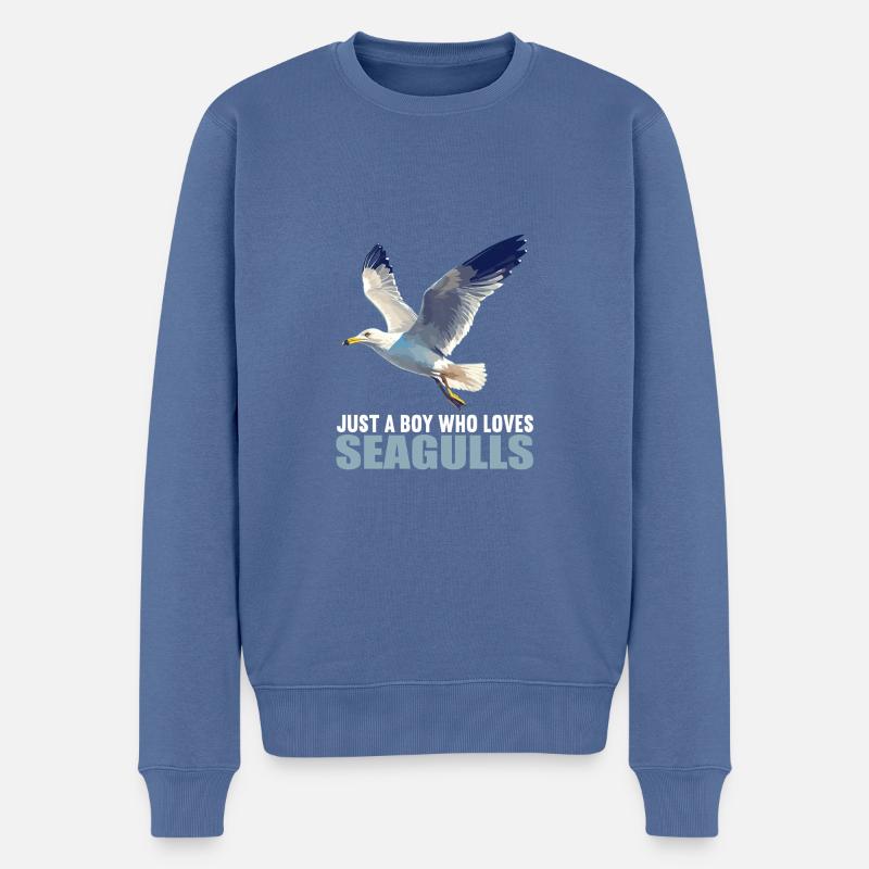 Möwen Möwe - Männer Premium Bio Pullover - Taubenblau