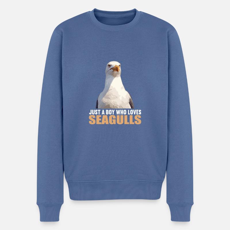 Möwen Möwe - Männer Premium Bio Pullover - Taubenblau