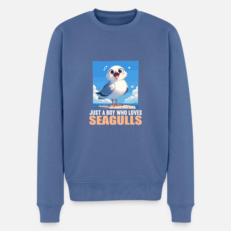 Mouettes Mouette - Pull Premium bio Homme - bleu pigeon