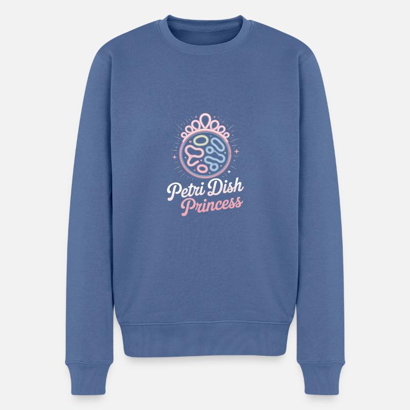 Boîte de Pétri Princesse Microbiologiste - Pull Premium bio Homme - bleu pigeon