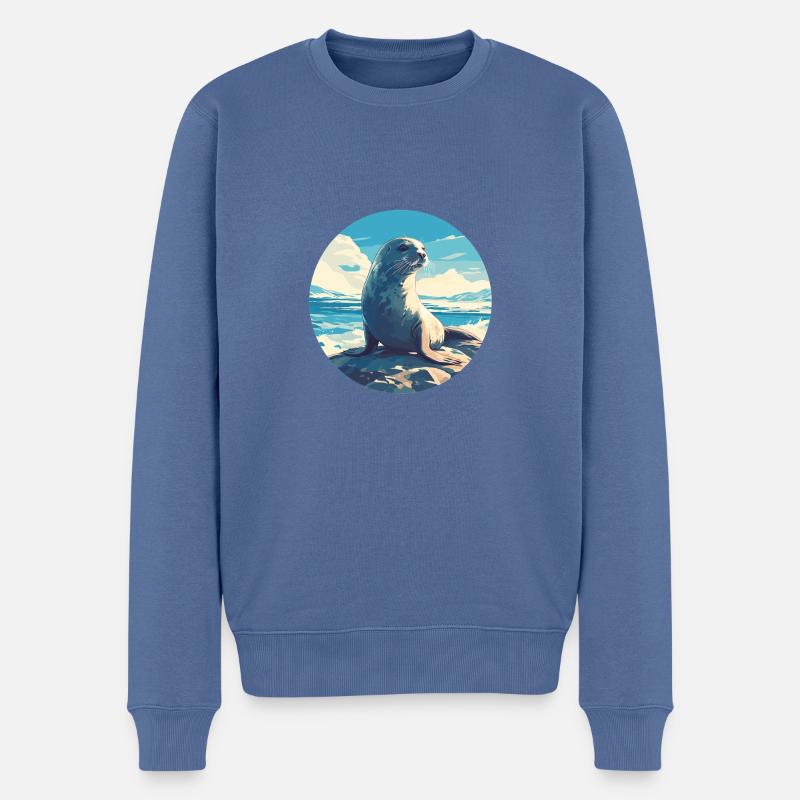 Joints, Phoque - Pull Premium bio Homme - bleu pigeon