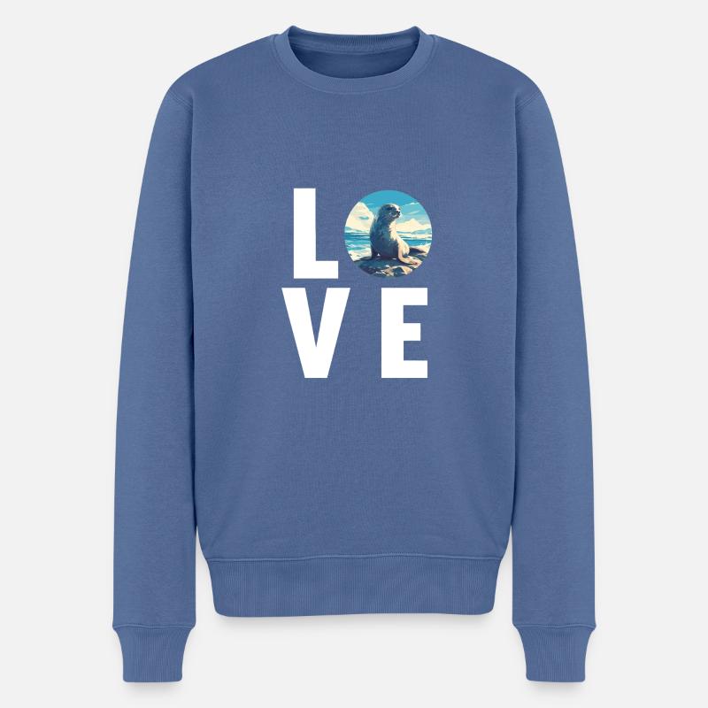 Joints, Phoque - Pull Premium bio Homme - bleu pigeon