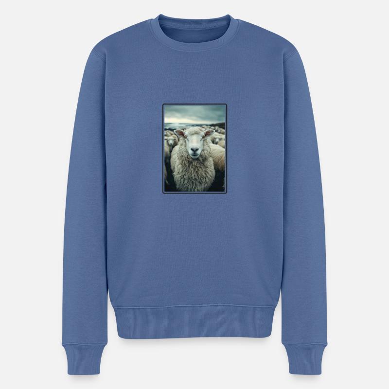 Schafe Schaf - Männer Premium Bio Pullover - Taubenblau