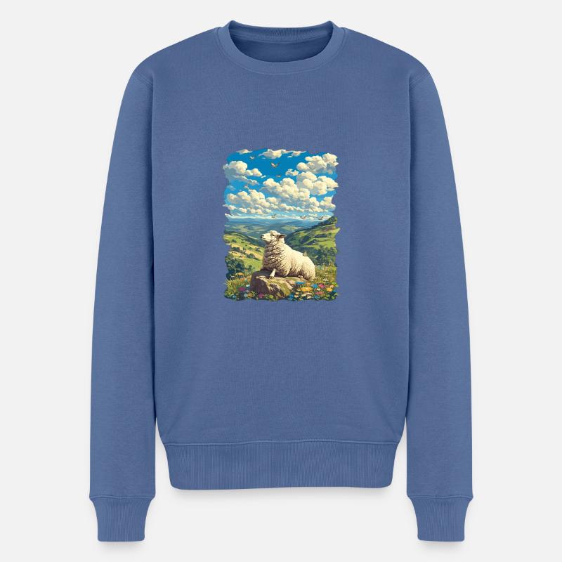 Mouton Mouton - Pull Premium bio Homme - bleu pigeon