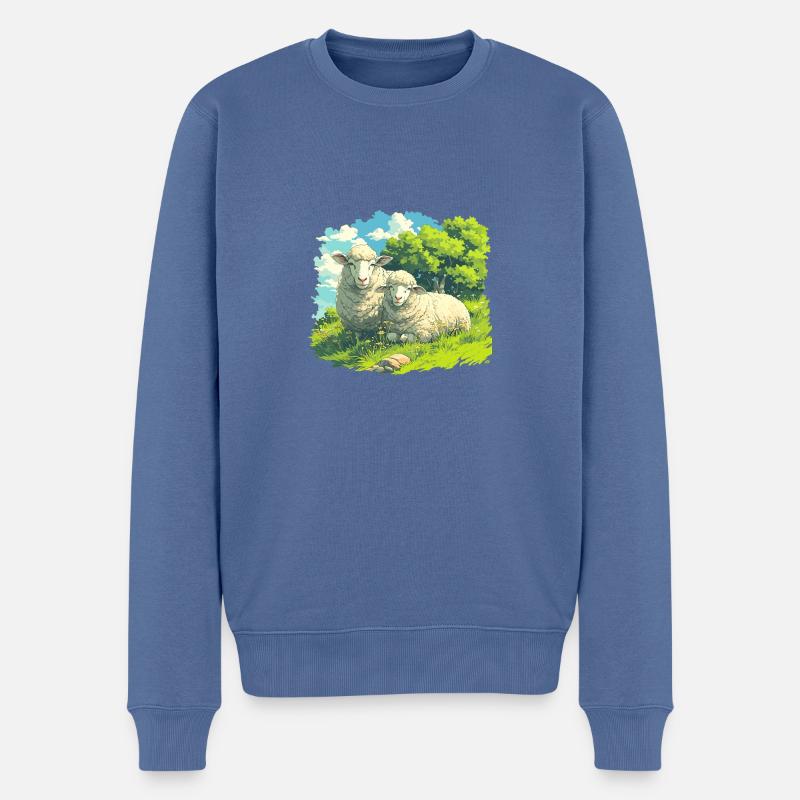 Mouton Mouton - Pull Premium bio Homme - bleu pigeon