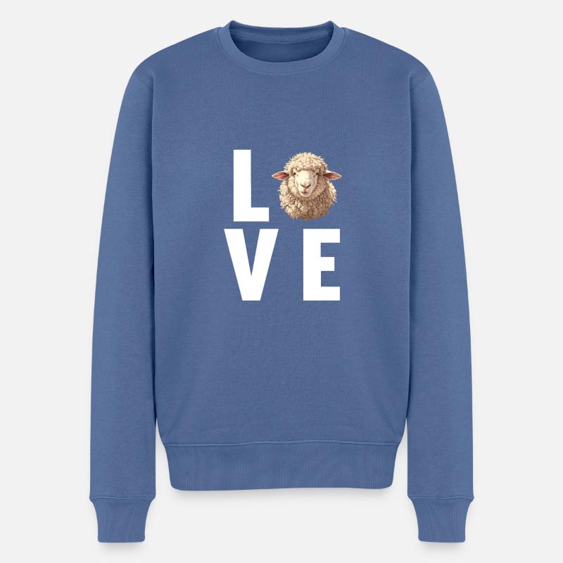 Schafe Schaf - Männer Premium Bio Pullover - Taubenblau