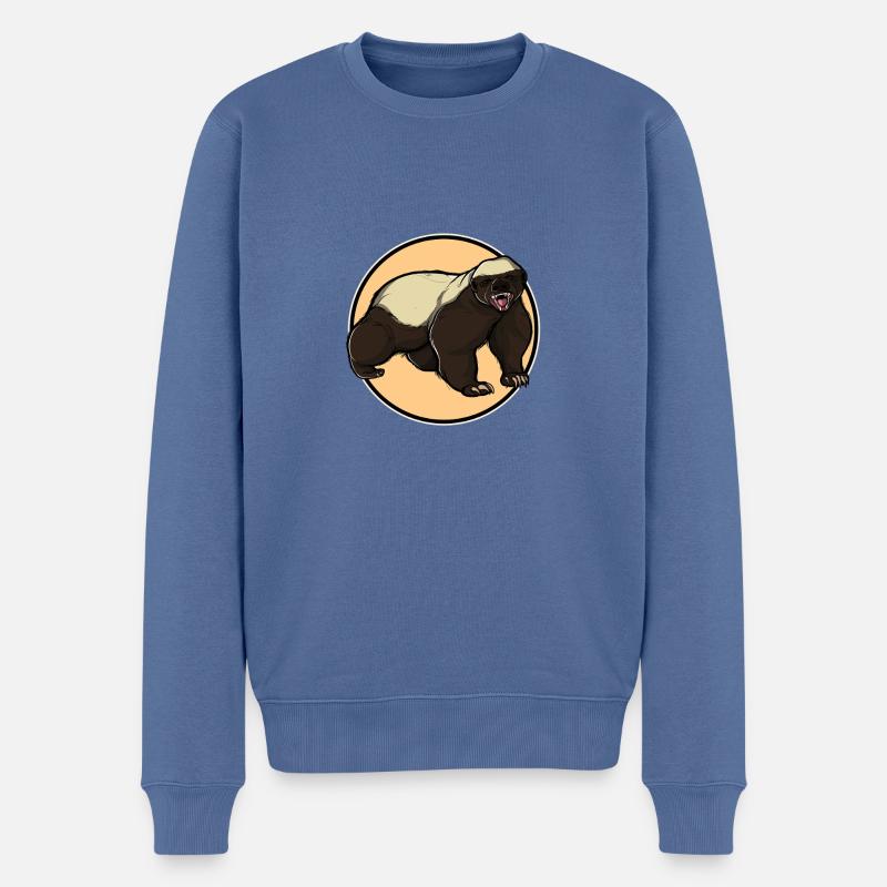 Blaireau de miel Honigsdachs - Pull Premium bio Homme - bleu pigeon