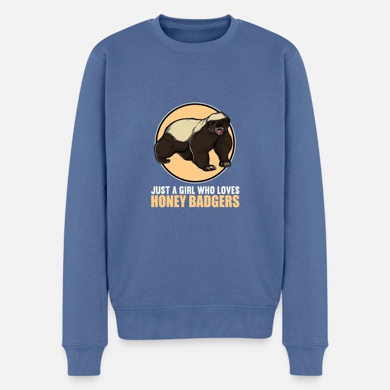 Blaireau de miel Honigsdachs - Pull Premium bio Homme - bleu pigeon