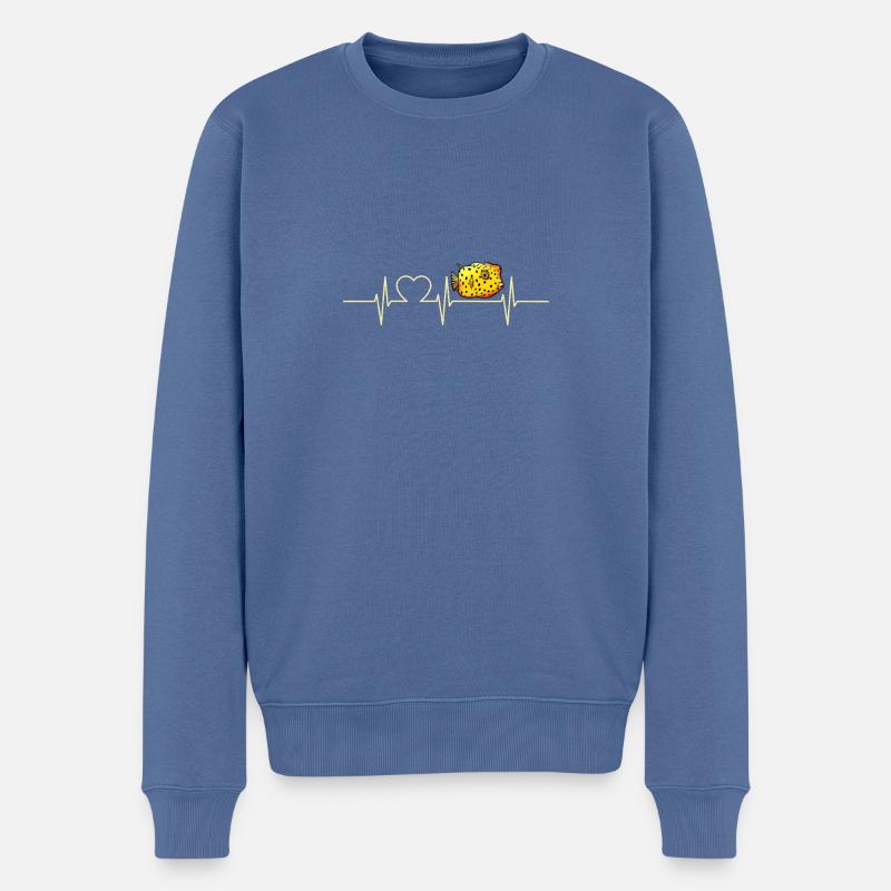 Kofferfische Kofferfisch - Männer Premium Bio Pullover - Taubenblau