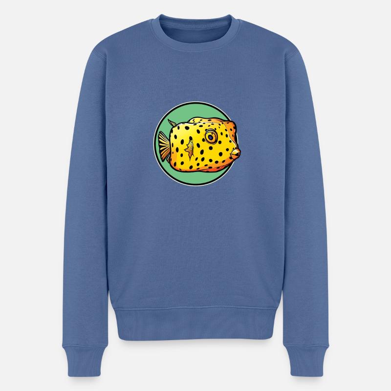 Poisson-coffre Poisson-coffre - Pull Premium bio Homme - bleu pigeon