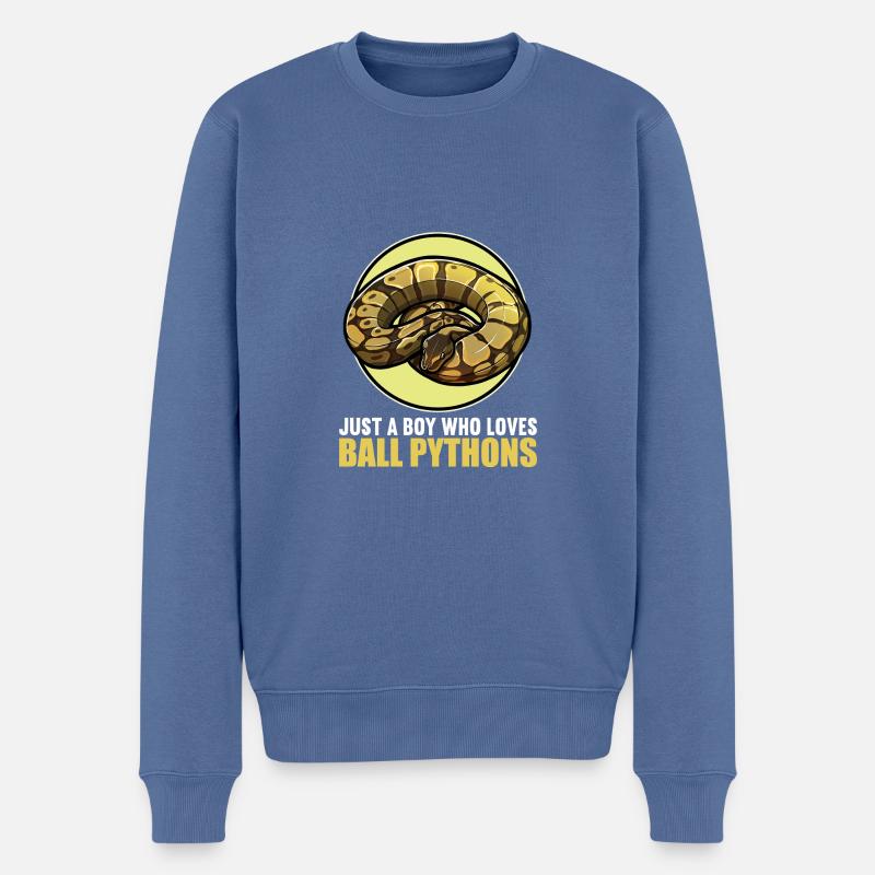 Ball Python Königspythons Königspython - Männer Premium Bio Pullover - Taubenblau
