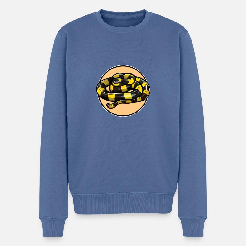 Banded Krait Gebänderter Krait - Männer Premium Bio Pullover - Taubenblau